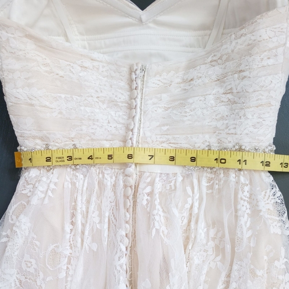 Anthropologie BHLDN Whispers + Echos Freesia lace strapless wedding gown - Picture 12 of 16